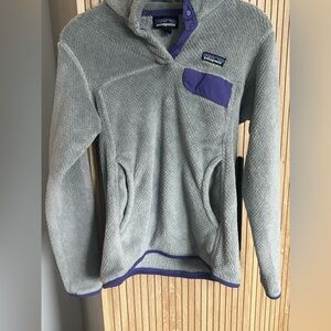 Patagonia Purple and Gray Fleece Jacket